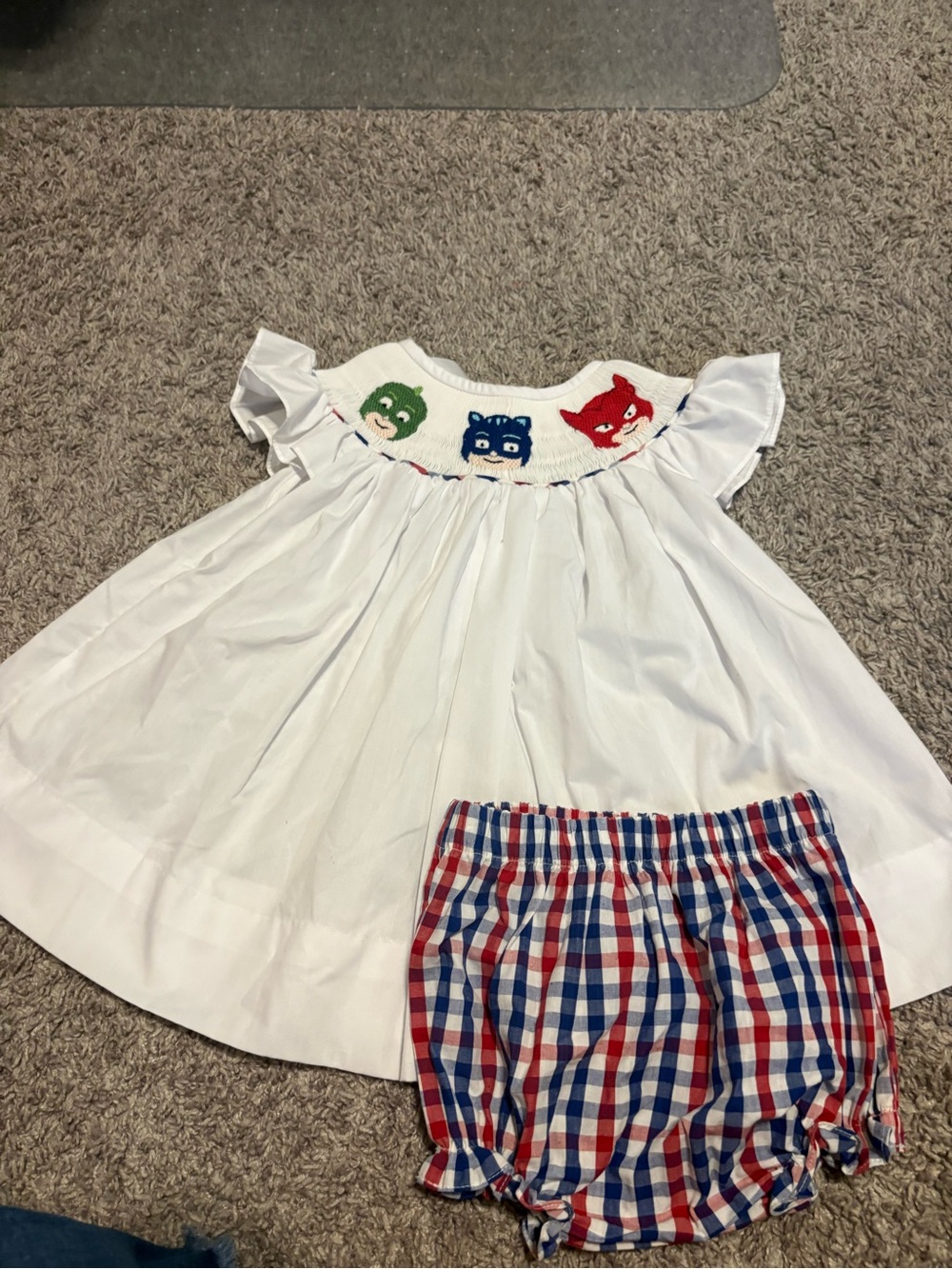 PJ Masks Handmade Smocked Outfit // 2T